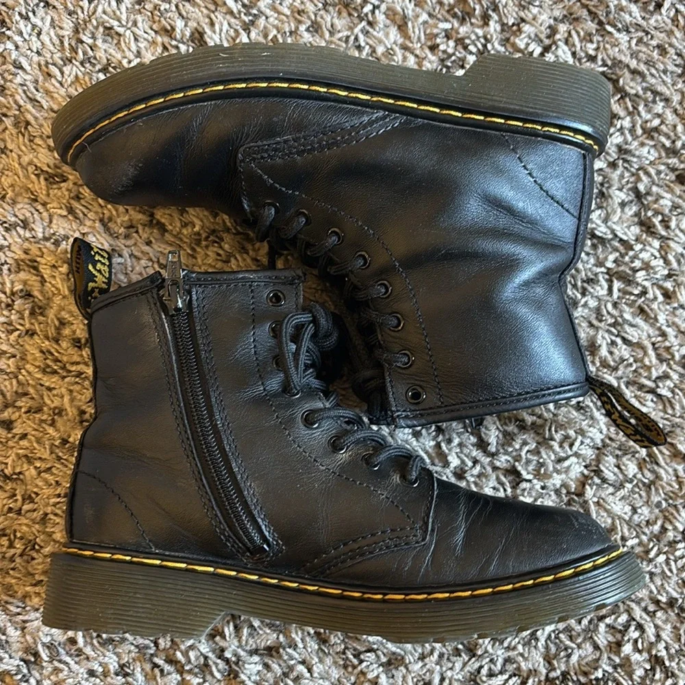 Dr Martens Kids Black Leather‎ Lace Boots Size 3